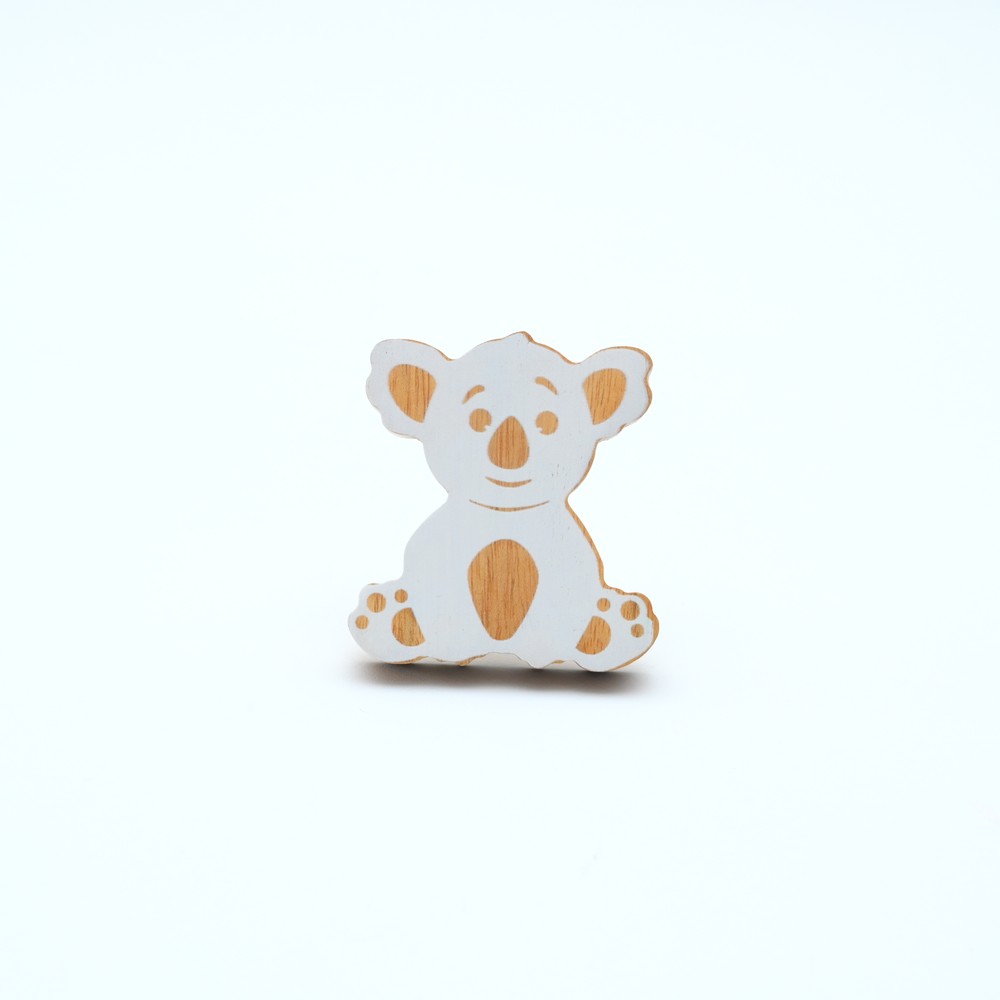 Handmade Acacia Wood Koala Knob for Kids Furniture